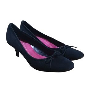 Kate Spade Black Suede Kitten Heel Pumps Size 7.5